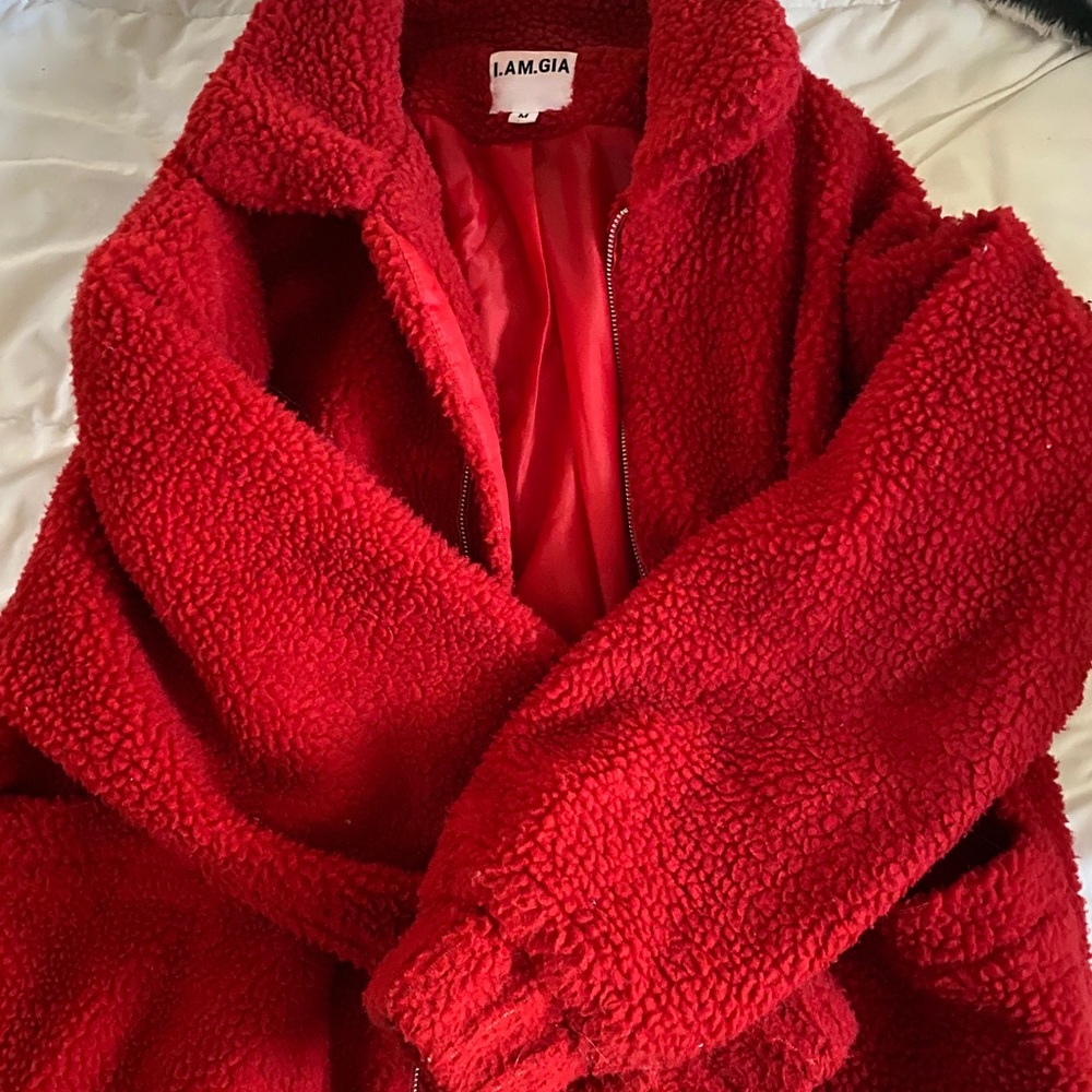 I.AM.GIA Red Teddy Coat